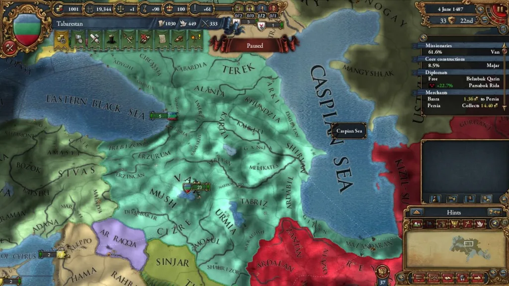 Europa Universalis IV: как открыть достижение "Шахиншах" играя за Табаристан