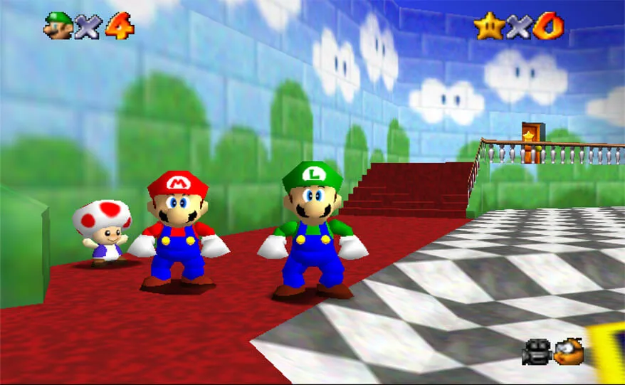 Луиджи из Super Mario 64 играбелен