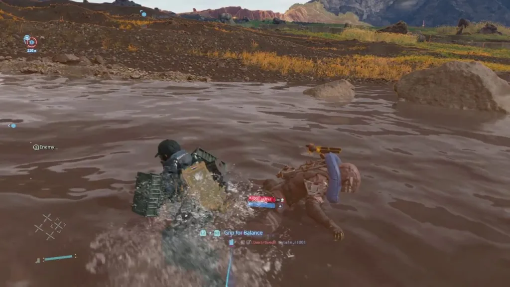 Потерявшие сознание МУЛы не тонут в воде, Death Stranding
