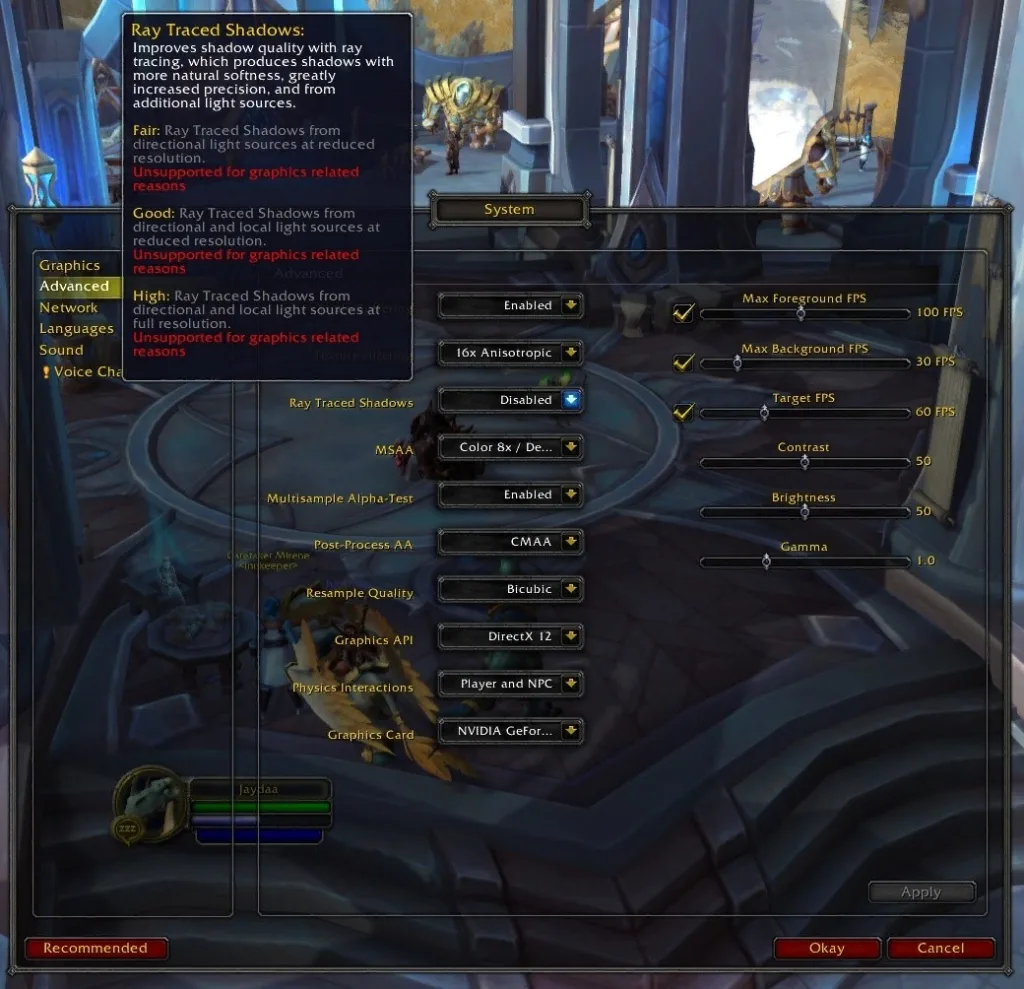 World of Warcraft получит поддержку трассировки лучей