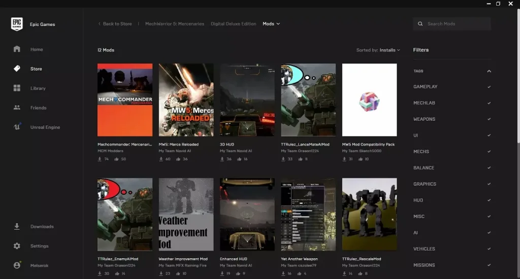 В Epic Games Store появилась поддержка модификаций