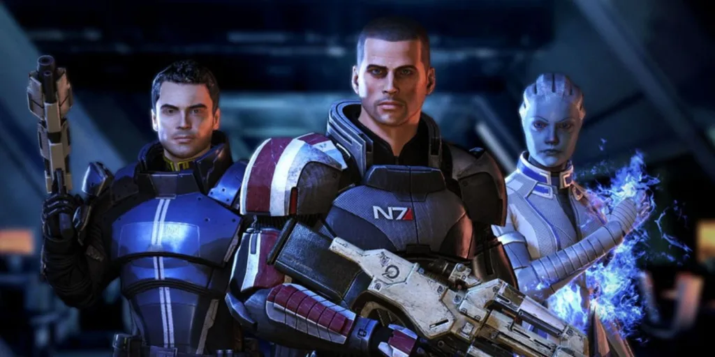 Шепард, Лиара Т’Сони и Кайден Аленко/Эшли Уильямс (Mass Effect)