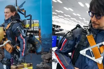 Хидео Кодзима, одетый, как Норман Ридус из Death Stranding