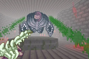 Мясник каких-то космических ужасов в моде Shrine для Doom 2