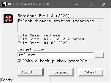 RE3 Remake Z FPS Fix