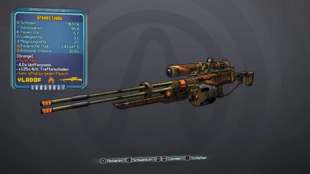 Снайперская винтовка Максим (в оригинале Lyuda) (Borderlands 2)