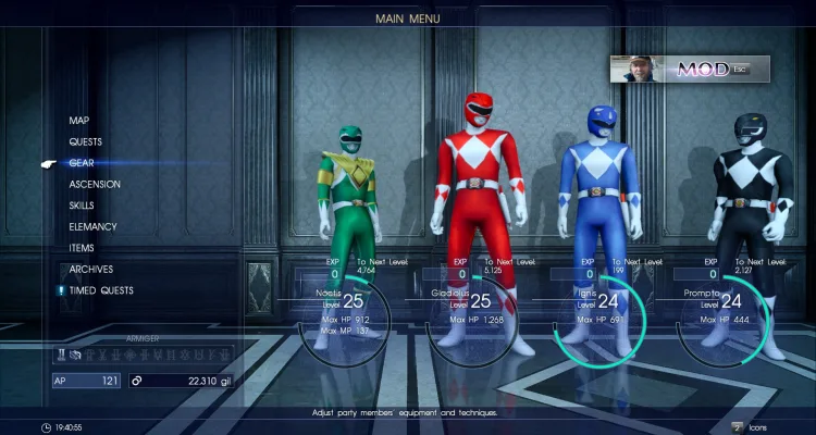 Невероятный мод Power Rangers для Final Fantasy XV