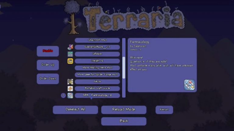 Terraria образец ткани