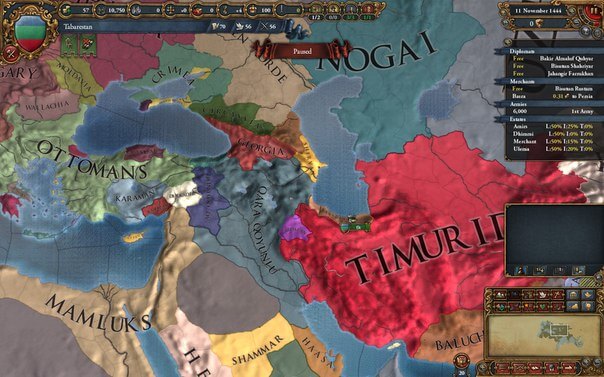 Europa Universalis IV: как открыть достижение "Шахиншах" играя за Табаристан