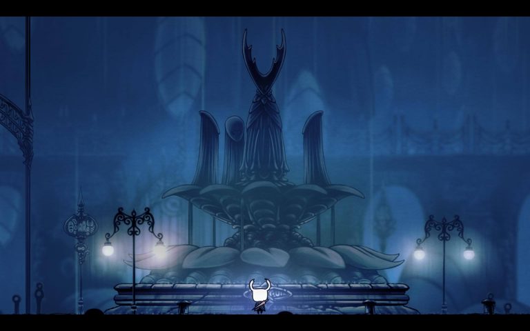 Существо спящее на каменном возвышении hollow knight