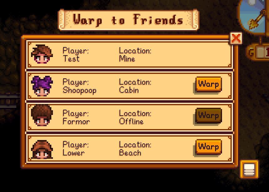 Телепорт к друзьям (Warp To Friends)