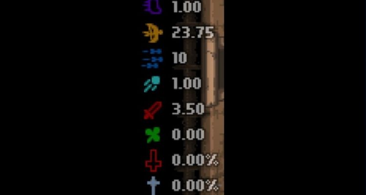 The Binding of Isaac: Afterbirth Color Stat HUD