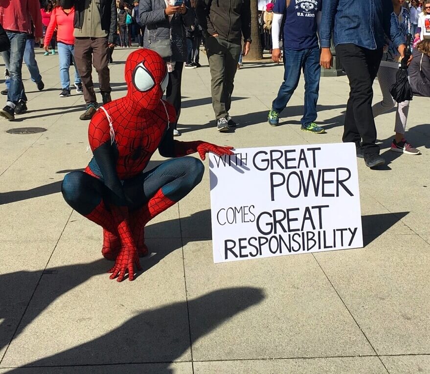Человек-паук знает, как протестовать в 2017 году