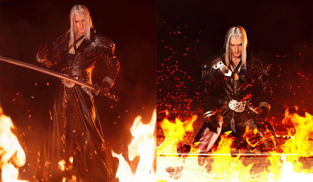 Косплей на восставшего из пламени Sephiroth