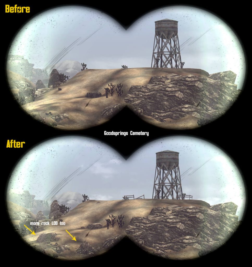 Мод Level of Detail, заметно улучшающий уровень детализации в Fallout: New Vegas