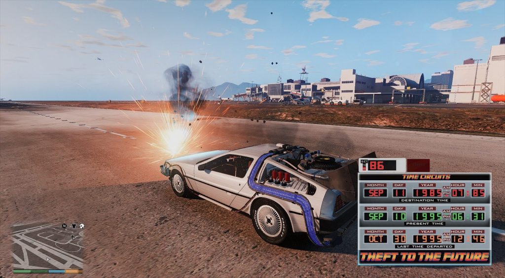 Мод "Назад в будущее" для GTA V, который позволяет вам путешествовать во времени