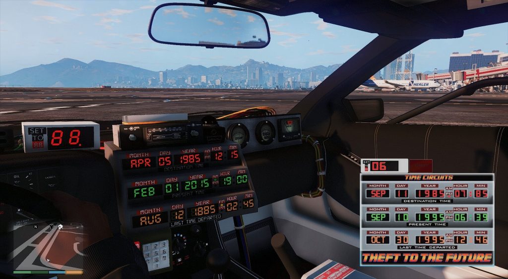 Мод "Назад в будущее" для GTA V, который позволяет вам путешествовать во времени