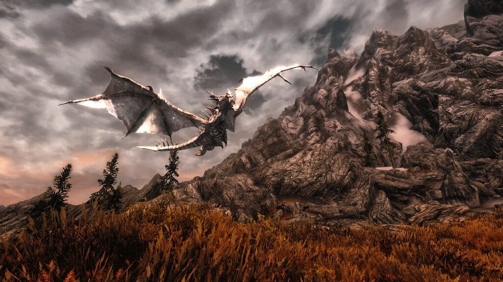Мод для Skyrim — Enhanced Mighty Dragons