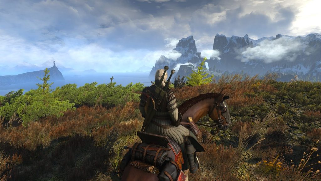 Модификация, которая добавляет объемные облака над островом Скеллиге в игре The Witcher 3: Wild Hunt
