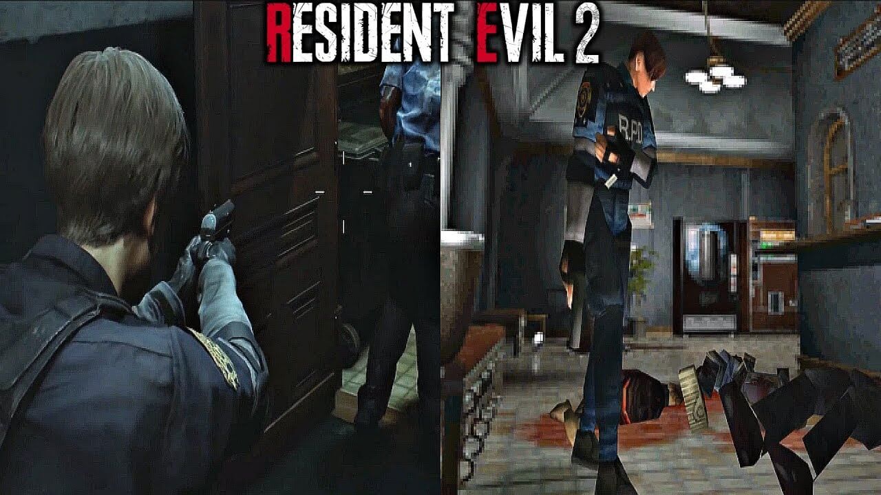 Resident evil 2 единорог. Resident Evil 2 (ps4). Resident Evil 2 1998 и ремейк. Резидент ивел 2 оригинал и ремейк.