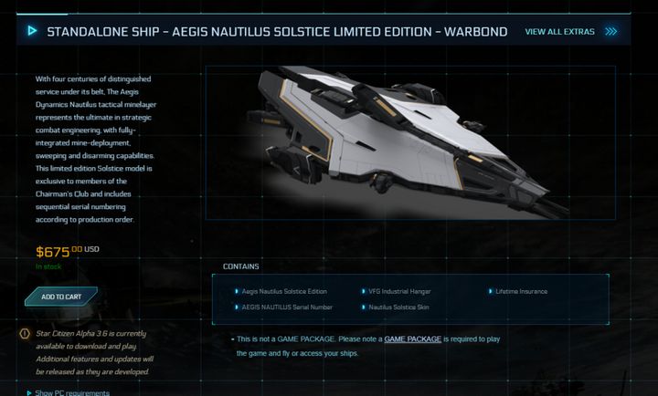 Star Citizen получит корабль стоимостью 700 долларов