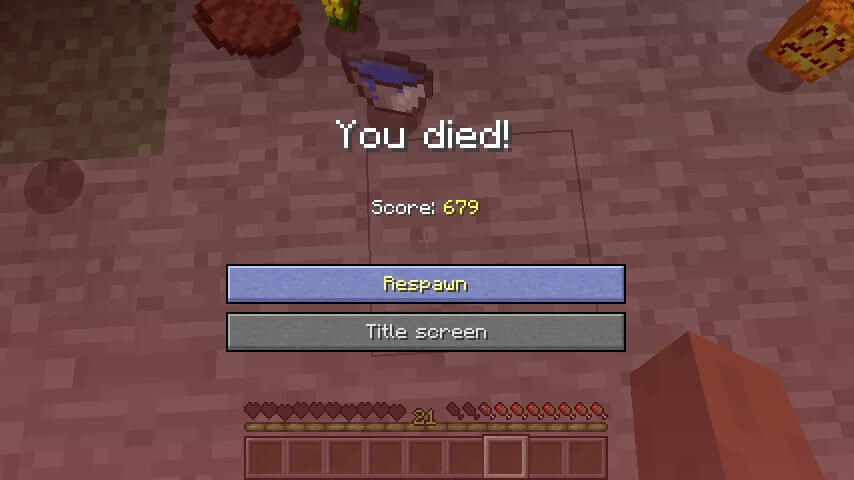 Смерть с полным инвентарём (Minecraft)