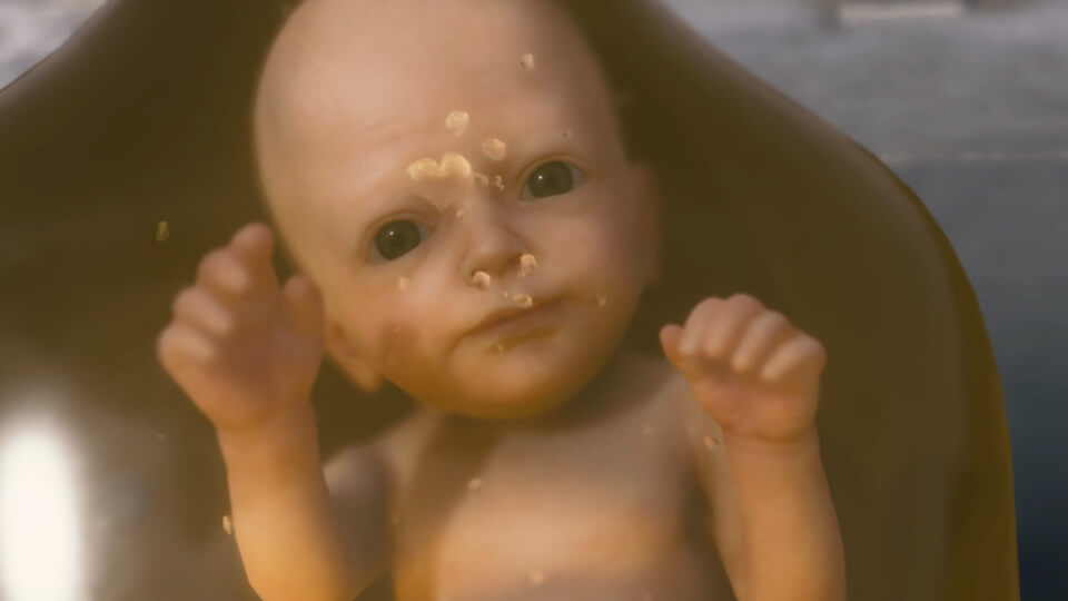 Пузырьки-сердечки в капсуле младенца