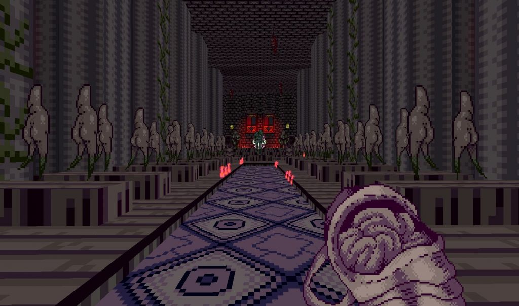 Мясник каких-то космических ужасов в моде Shrine для Doom 2