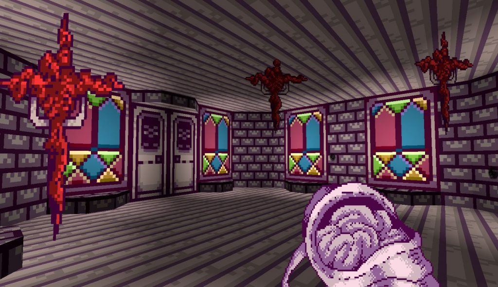 Мясник каких-то космических ужасов в моде Shrine для Doom 2