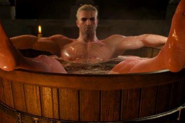 Геральт в ванне из Ведьмака 3