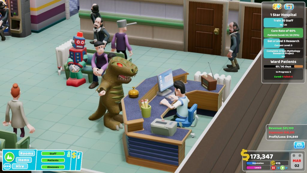 Как открыть все уровни в DLC "Bigfoot" для Two Point Hospital