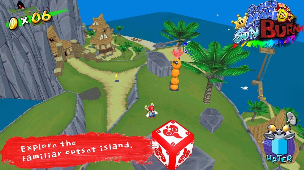 Super Mario Sunburn, мод-переработка геймплея для Super Mario Sunshine