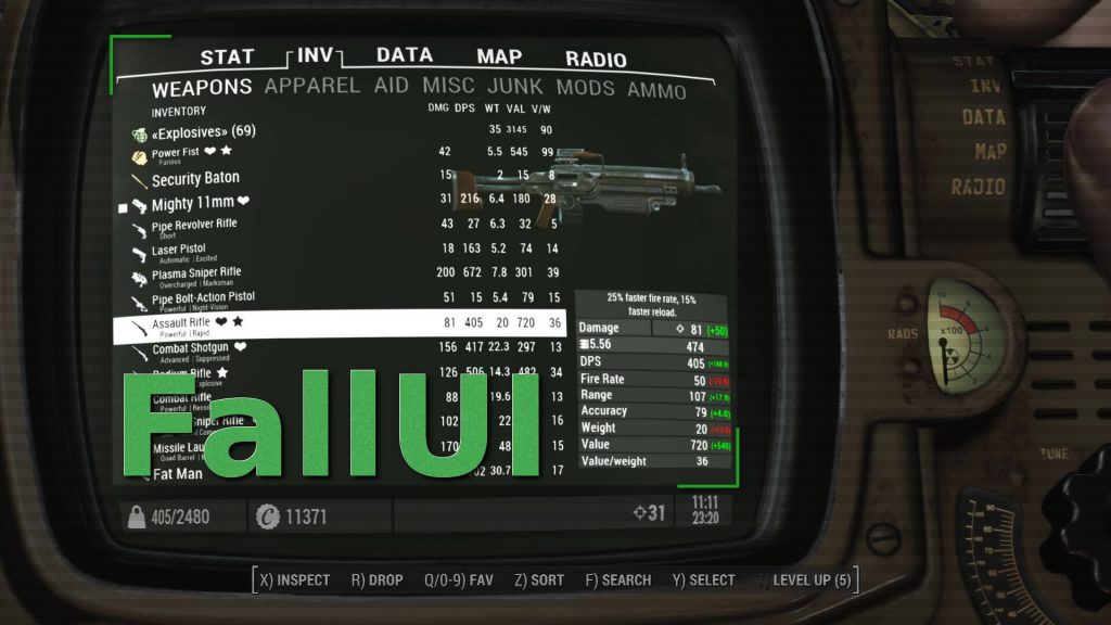 Если вам понравился мод SkyUI, попробуйте FallUI для Fallout 4