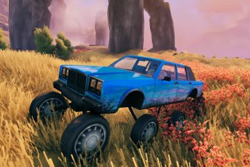 Мод для Valheim добавляет в игру ярко-синий автомобиль