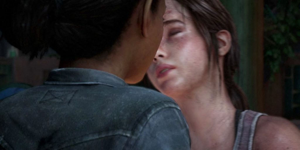 Элли неожиданно целует Райли (The Last of Us: Left Behind)